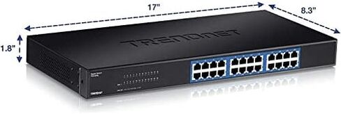 TRENDnet 18-Port Gigabit PoE+ Switch, 16 x 30W PoE+ Ports, 2 Gigabit SFP Slots, 240W PoE Budget, 36Gbps Switching Capacity, 1U 19" Rack Mountable, Lifetime Protection, Black, TPE-TG182 in Saudi Arabia