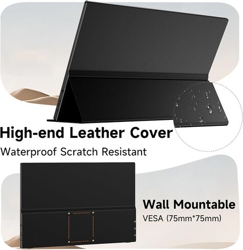 شاشة memzuoix المحمولة مقاس 15.6 بوصة FHD 1080P USB C HDMI، شاشة كمبيوتر IPS HDR للألعاب مع غطاء ذكي، التوصيل والتشغيل، مكبرات صوت مزدوجة شاشة خارجية لأجهزة الكمبيوتر المحمول PC MAC Phone Xbox Switch PS4 Table in Kuwait