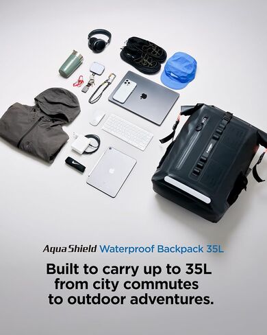 Spigen AquaShield Waterproof Dry Bag Backpack A631, 30L Roll Top Lightweight Dry Storage Bag for Travel, Swimming, Boating, Kayaking, Camping and Beach - Snow White in Saudi Arabia