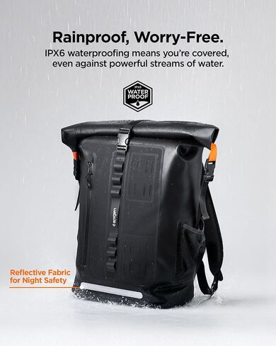 Spigen AquaShield Waterproof Dry Bag Backpack A631, 30L Roll Top Lightweight Dry Storage Bag for Travel, Swimming, Boating, Kayaking, Camping and Beach - Snow White in Saudi Arabia