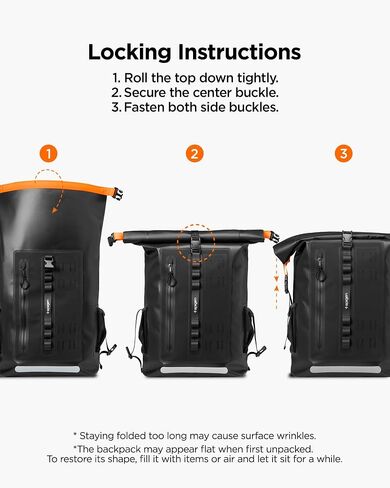 Spigen AquaShield Waterproof Dry Bag Backpack A631, 30L Roll Top Lightweight Dry Storage Bag for Travel, Swimming, Boating, Kayaking, Camping and Beach - Snow White in Saudi Arabia