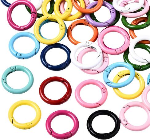 1 Box 28Pcs 14 Colors Heart Spring Clasp Jewelry Carabiner Clip Colorful Heart Shaped Alloy Gate Ring Trigger Snap Hook Buckle Lock Clasps for Purse Jewelry Bags Lanyards Keychains DIY Crafts in Saudi Arabia