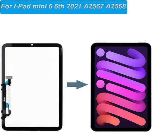 شاشة لمس زجاجية أمامية (بدون شاشة LCD) متوافقة مع iPad mini 6 6th 2021 A2567 A2568 A2569 8.3 بوصة مع الأدوات in Saudi Arabia