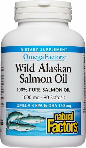 العوامل الطبيعية لزيت السلمون في ألاسكا يوفر أوميغا 3 و EPA و DHA و Vitamin D ، يدعم Brain & Heart Health ، 180 Softgels in Saudi Arabia