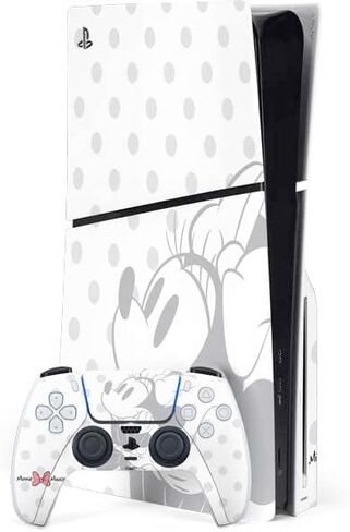 غلاف Skinit المخصص للألعاب متوافق مع حزمة أقراص PS5 النحيفة - تصميم ميني ماوس مرخص رسميًا من ديزني in Saudi Arabia