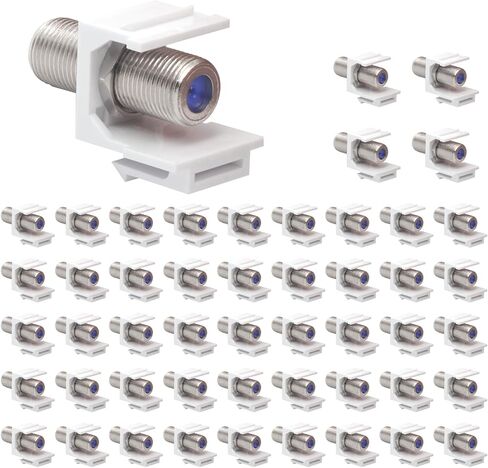 VCE Coax Keystone Jack Insert 5-Pack, Gold-Plated 3GHz Coaxial Cable Connector, F-Type RG6 Cable Extender Female to Female for Wall Plate and Patch Panel in Saudi Arabia