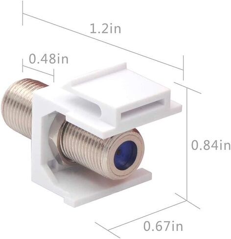 VCE Coax Keystone Jack Insert 5-Pack, Gold-Plated 3GHz Coaxial Cable Connector, F-Type RG6 Cable Extender Female to Female for Wall Plate and Patch Panel in Saudi Arabia