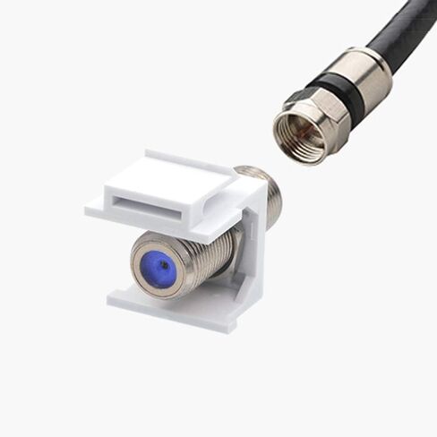 VCE Coax Keystone Jack Insert 5-Pack, Gold-Plated 3GHz Coaxial Cable Connector, F-Type RG6 Cable Extender Female to Female for Wall Plate and Patch Panel in Saudi Arabia