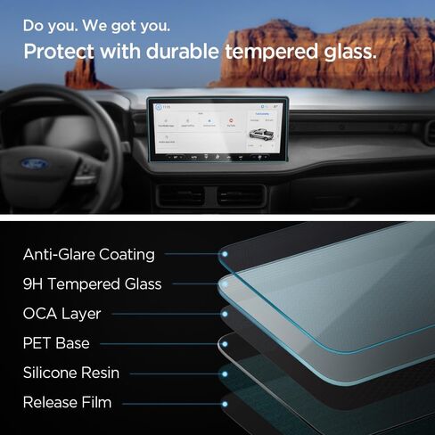 Spigen Tempered Glass Screen Protector [GlasTR Slim] designed for Ford Maverick (2025) 13.2 inch Dashboard Touchscreen - Matte/Anti Finger Print in Saudi Arabia
