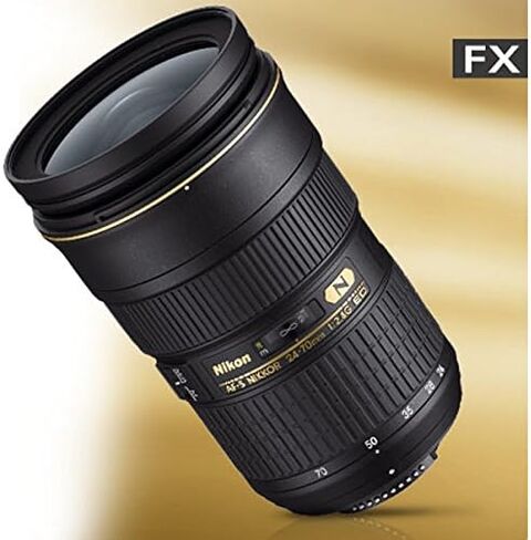 Nikon AF-S FX NIKKOR 24-70mm f/2.8G ED Zoom Lens with Auto Focus for Nikon DSLR Cameras in Saudi Arabia