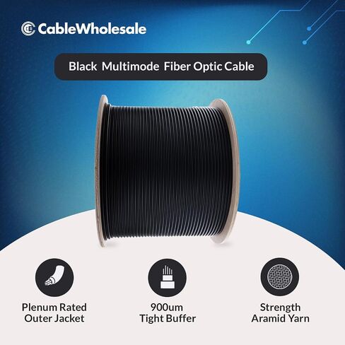 CableWholesale 500ft Armored Plenum 6-Strand OM3 كابل ألياف بصرية متعدد الأوضاع، ألياف بصرية كورنينج، داخلي/خارجي in Saudi Arabia