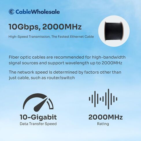 CableWholesale 500ft Armored Plenum 6-Strand OM3 كابل ألياف بصرية متعدد الأوضاع، ألياف بصرية كورنينج، داخلي/خارجي in Saudi Arabia