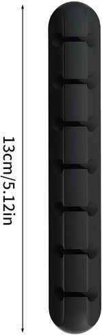 7-Slot Cable Management Clip (1 Pack, Black) - Adhesive Cord Organizer Holder for Desk, Car, Home Office, USB/Charger Cables Wire Management in Saudi Arabia
