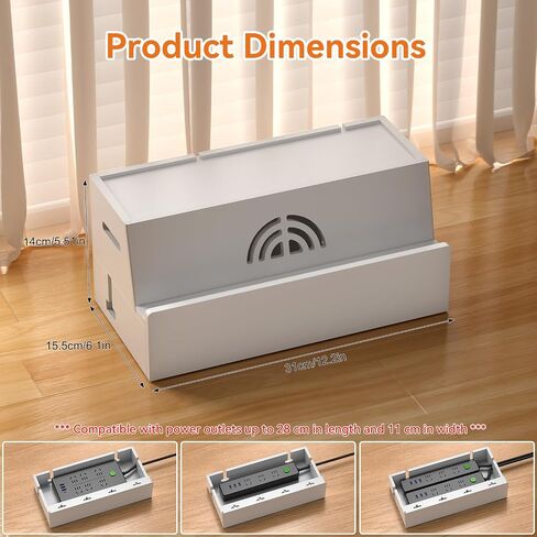 Bamboo Cable Management Box, Black, 31X14X15.5CM, Cable Organizer Box for Desk with Conceal Power Cords and Power Strips, Suitable for Living Rooms, bedrooms, Offices and More in Saudi Arabia