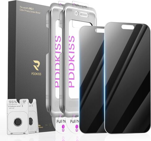 PDDKISS Compatible for iPhone 12/iPhone 12 Pro Privacy Screen Protector 6.1 inch Display, Gradient Colorful Anti Spy Anti Blue Light HD Screen Protector Tempered Glass Easy Installation in Kuwait