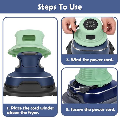 XANGNIER 2 in 1 Silicone Appliance Cord Organizer for Ninja Crispi Accessories,Protective Case Cove Cord Wrap for Ninja Crispi Air Fryer Fn101 Cord Wrapper,Keeps Kitchen Tidy & Secure(Navy Blue) in Saudi Arabia