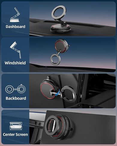 Magnetic-Car-Phone-Holder for Magsafe, 360° Adjustable Car Phone-Holder-Mount with Suction-Cup, Phone Holders for Your Car for iPhone, Android, Smartphones and Gift in Saudi Arabia