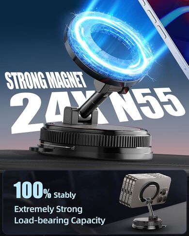Magnetic-Car-Phone-Holder for Magsafe, 360° Adjustable Car Phone-Holder-Mount with Suction-Cup, Phone Holders for Your Car for iPhone, Android, Smartphones and Gift in Saudi Arabia