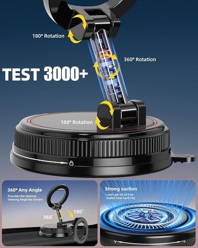 Magnetic-Car-Phone-Holder for Magsafe, 360° Adjustable Car Phone-Holder-Mount with Suction-Cup, Phone Holders for Your Car for iPhone, Android, Smartphones and Gift in Saudi Arabia