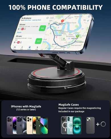 Magnetic-Car-Phone-Holder for Magsafe, 360° Adjustable Car Phone-Holder-Mount with Suction-Cup, Phone Holders for Your Car for iPhone, Android, Smartphones and Gift in Saudi Arabia