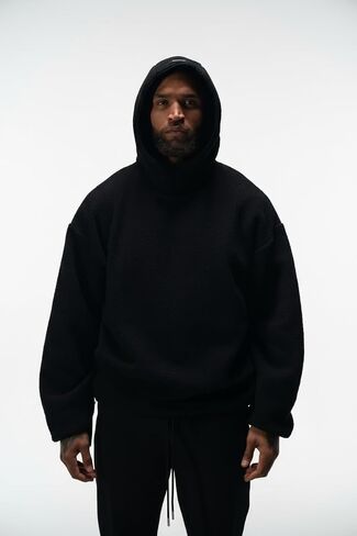 ANANKE DESTINY Polar Fleece Hoodie for Men – Heavyweight Black Pullover Fleece Hoodie with Hood & Pockets in Saudi Arabia