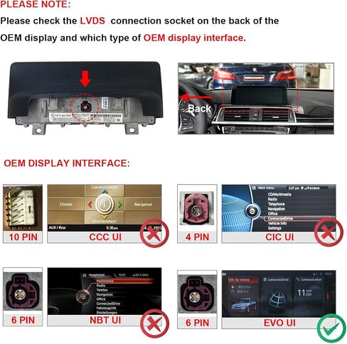 PEMP Linux Screen for BMW 2012-2017 F30 F31 F32 F33 F34 F35 F20 F21 F22 ID4 NBT CIC, Support iOS 26 Wired and Wireless CarPlay Retrofit Android Auto 328i 320i Accessories Radio in Saudi Arabia