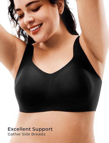 Seamless Bras for Women, Wireless Supportive Bra Comfortable No Underwire Full Coverage Push Up Bra Plus Size in Saudi Arabia