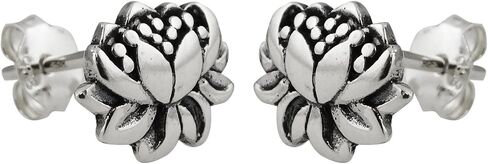 FashionJunkie4Life Sterling Silver Flower Stud أقراط مع ظهور الفراشة in Kuwait
