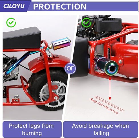 أنبوب رأس العادم Central Long Mini Bike مع مجموعة كاتم الصوت متوافقة مع Coleman CT100U GMB100 98CC 99CC MINI BIKE 154F 3.0HP Predator 79cc 3HP Engine GPS Rascal 98 Lite Parts Black in Saudi Arabia