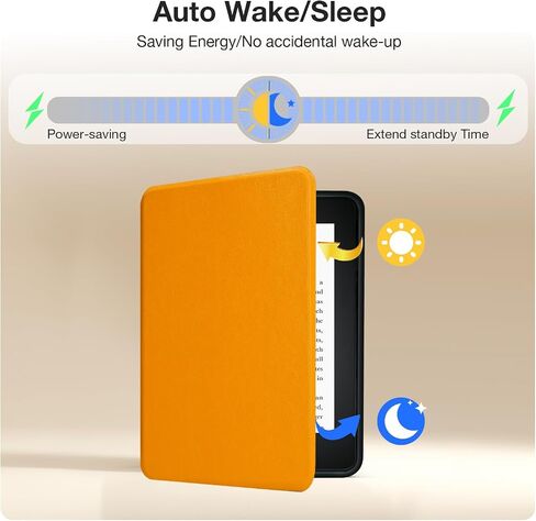 حافظة لجهاز Kindle Paperwhite الجيل الثاني عشر (2024) وKindle Colorsoft Signature Edition مقاس 7 بوصات، تتضمن واقي شاشة، وغطاء حزام اليد، وظهر ناعم من مادة TPU، وغطاء خفيف مع تنبيه/غفو تلقائي، أسود in Saudi Arabia
