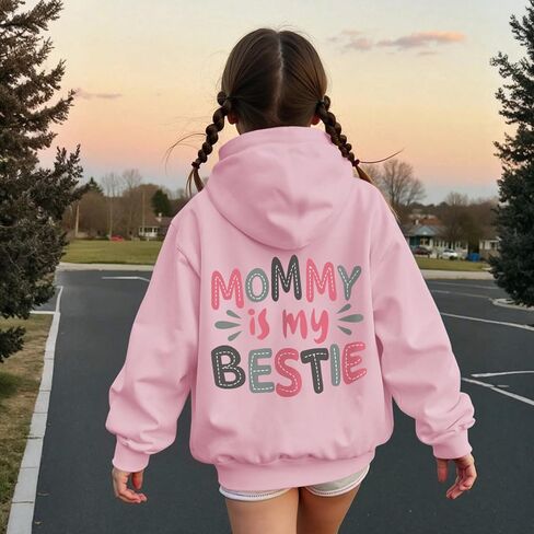 Keevici لطيف هوديس preppy للفتيات Mommy و Me Switshirts Kids Graphic Kawaii هوديي الأم ابنة القطن بولوفر in Kuwait