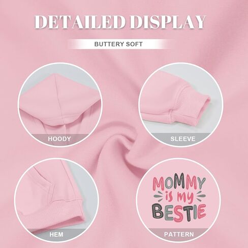 Keevici لطيف هوديس preppy للفتيات Mommy و Me Switshirts Kids Graphic Kawaii هوديي الأم ابنة القطن بولوفر in Kuwait
