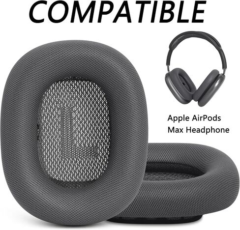 Premium Replacement Ear Cushions for Apple AirPods Max Headphone, Protein Leather Memory Foam Earpads with Excellent Noise Isolation (Black) in Saudi Arabia