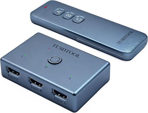 محول HDMI 3 في 1 مخرج، 4K@60 هرتز HDMI 2.0 Switch Splitter مع 433 جهاز تحكم عن بعد، محدد محول HDMI 3 منافذ، يدعم 4K 30 هرتز 1080P، متوافق مع Switch PS5/4 Xbox Roku TV in Saudi Arabia
