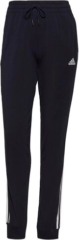 adidas Women's Essentials Single Jersey 3-Stripes Pants, Legend Ink/White, X-Large/Long in Kuwait