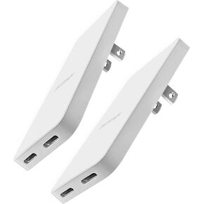 شاحن حائط مسطح مزدوج USB-C من جالفانوكس - قابس منفذ فائق النحافة للشحن السريع، متعدد المنافذ من النوع C لهواتف iPhone 13 و14 وiPhone 15 Pro Max وهواتف Samsung Galaxy (20W) in Kuwait