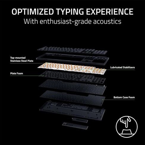 لوحة مفاتيح الألعاب اللاسلكية Razer BlackWidow V4 Low Profile HyperSpeed: مفاتيح ميكانيكية برتقالية - 2.4 جيجا هرتز لاسلكية وبلوتوث - أسطوانة متعددة الوظائف - 11 زر تحكم - عمر بطارية طويل in Saudi Arabia