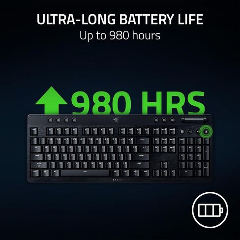 لوحة مفاتيح الألعاب اللاسلكية Razer BlackWidow V4 Low Profile HyperSpeed: مفاتيح ميكانيكية برتقالية - 2.4 جيجا هرتز لاسلكية وبلوتوث - أسطوانة متعددة الوظائف - 11 زر تحكم - عمر بطارية طويل in Saudi Arabia