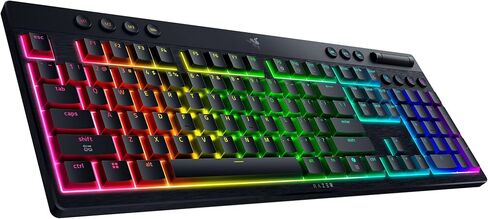لوحة مفاتيح الألعاب اللاسلكية Razer BlackWidow V4 Low Profile HyperSpeed: مفاتيح ميكانيكية برتقالية - 2.4 جيجا هرتز لاسلكية وبلوتوث - أسطوانة متعددة الوظائف - 11 زر تحكم - عمر بطارية طويل in Saudi Arabia