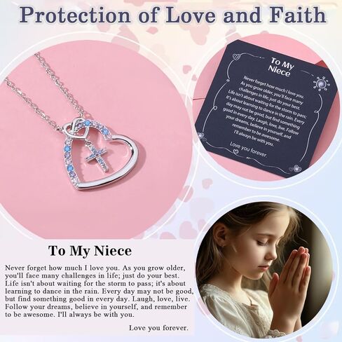 قلادة القلب الصليب للفتيات المراهقات ، الذهب 14k مطلي بحجارة تشيكوسلوب مالي in Kuwait