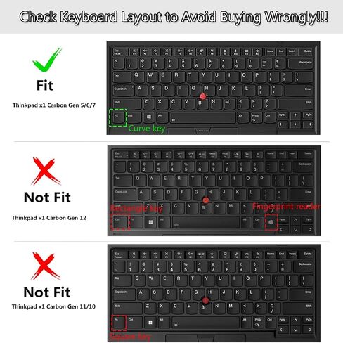 Keyboard Cover for Lenovo Thinkpad X1 Carbon 5th/6th/7th 2019 2018 2017 / ThinkPad X1 Yoga 14" 3 4 5th Gen/Thinkpad A475 L460 L470 T460 T460p T460s T470 T470p T470s T480 T480S Skin, Rainbow in Kuwait