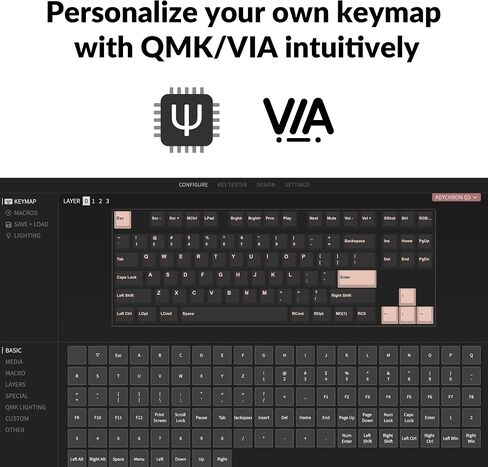 Keychron Q3 Wired Custom Mechanical Keyboard Knob Version, TKL Tenkeyless QMK/VIA Programmable Macro with Hot-swappable Gateron G Pro Blue Switch Double Gasket Compatible with Mac Windows Linux (Blue) in Saudi Arabia
