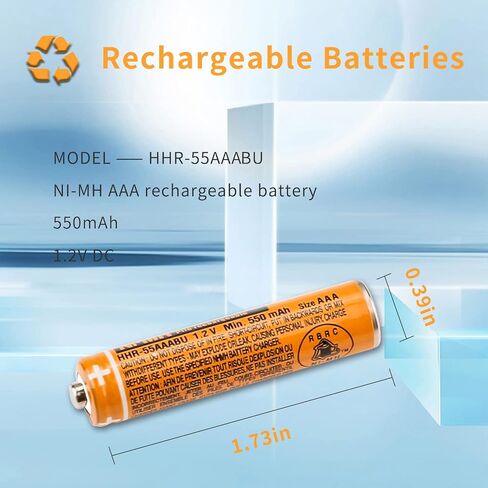 4PCS NI-MH AAA Rechargeable Battery, 1.2V 550mAh Battery for Panasonic Cordless Phone, HHR-55AAABU Replacement Battery in Saudi Arabia