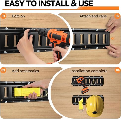 elechomes e track tie-down kit ： 88 pcs set etrack kit 6 rails ، 2 straps straps ، 6 soffs rope tie ، 6 o r ring anchors ، 6 j-hooks ، اثنين in Kuwait