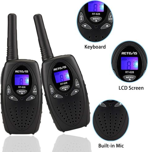 Retevis RT628 Walkie Talkies, Long Range Walkie Talkies for Adults, Belt Clip Key Lock Crystal Voice, Family Two Way Radios 4 Pack with for Camping Hiking(Black,4 Pack) in Saudi Arabia