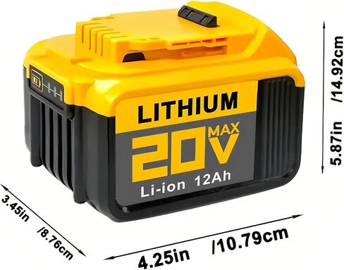 DCB Series 20V MAX Lithium-Ion Battery, 12Ah High Capacity, Multiple Protection System, 12000mAh Power Tool Battery Pack (8PACK 12AH) in Saudi Arabia