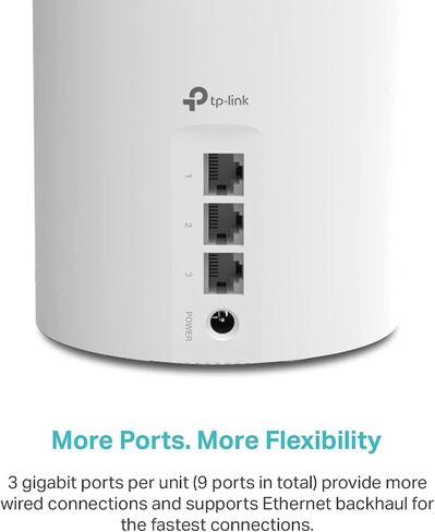 نظام شبكة TP-Link Deco AX3000 WiFi 6 - يغطي ما يصل إلى 4500 قدم مربع، ويحل محل جهاز التوجيه اللاسلكي والموسع، و3 منافذ جيجابت لكل وحدة، ويدعم وصلة إيثرنت الخلفية (Deco X55، عبوتان) (متجدد) in Saudi Arabia