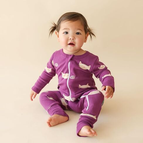 PARADE Organic Signature Print '2-Way' Zip Romper - Long Sleeve Airplanes 2T no mitts in Kuwait