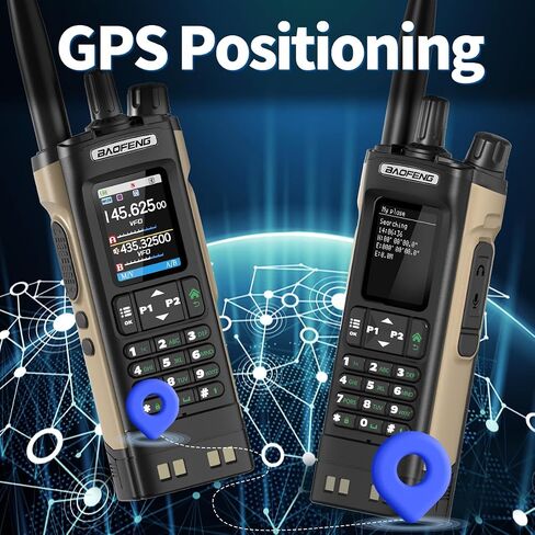 BAOFENG UV32 Radio Ham Radio Handheld 10W Long Range Rechargeable NOAA Weather Receiver UV-32 5RM K5 Tactical Two Way Radio Walkie Talkie for Adults with GPS,USB-C Charging for Survival Gear,2Pack in Saudi Arabia