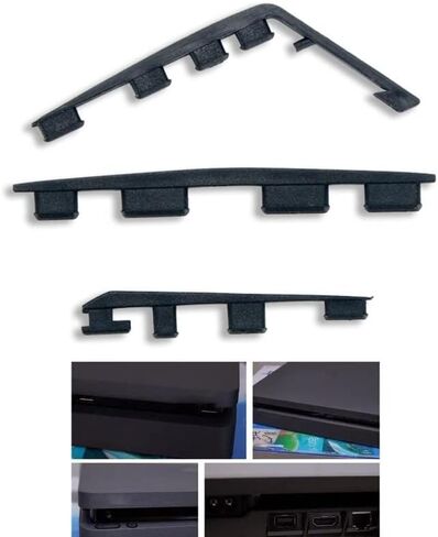 استبدال 3 قطع زر قواعد مطاطية غطاء المضيف وسادة القدم الغبار Proetctor forPS4 CUH-1100 1000 وحدة التحكم أسود (أسود) in Saudi Arabia